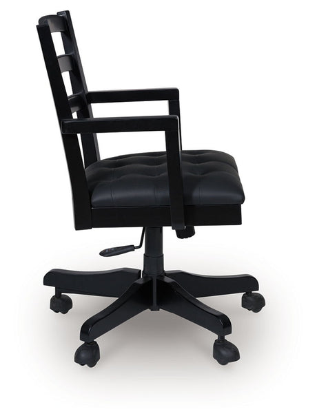 Wildenauer - Home Office Swivel Desk Chair - Brown / Black
