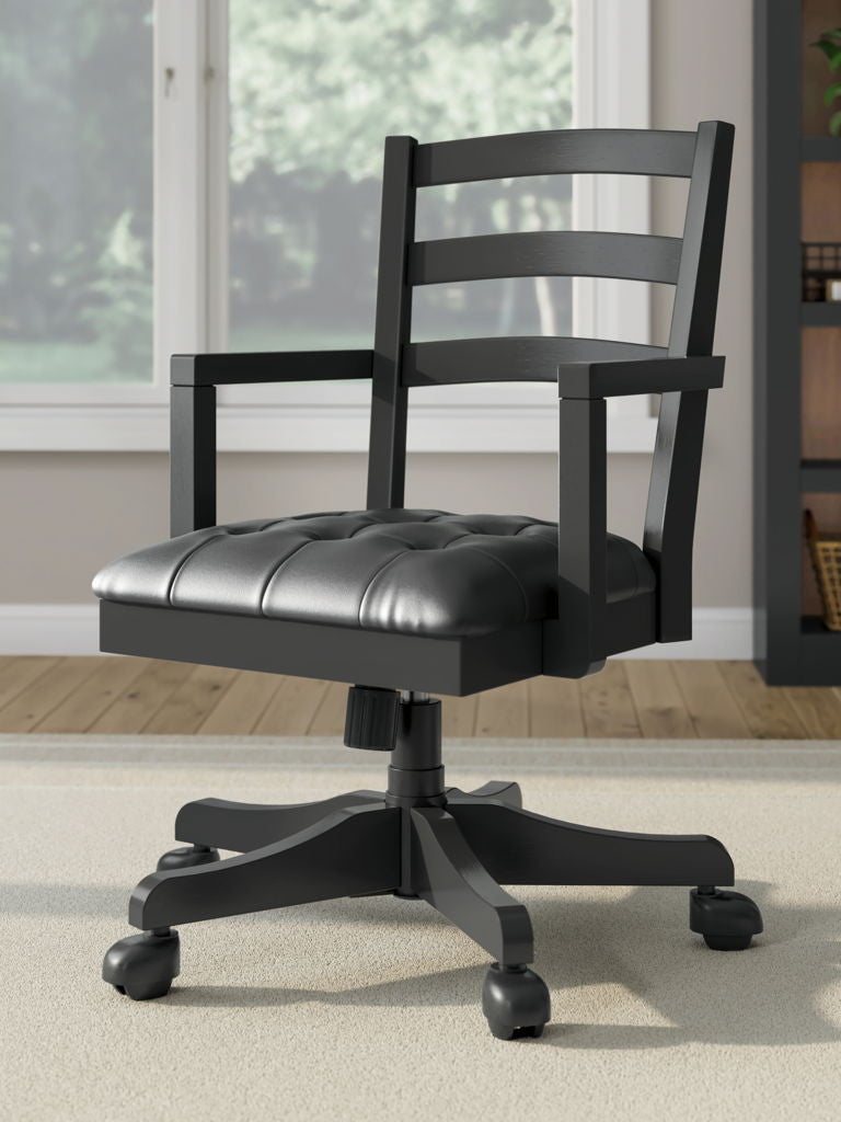 Wildenauer - Home Office Swivel Desk Chair - Brown / Black