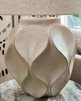 Edselham - Paper Table Lamp - Distressed Cream