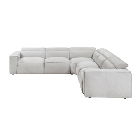 Phoebe - 5-Piece Modular Power Reclining Sectional With Power Headrests - Gray