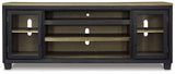Foyland - XL TV Stand w/Fireplace Option - Black / Brown