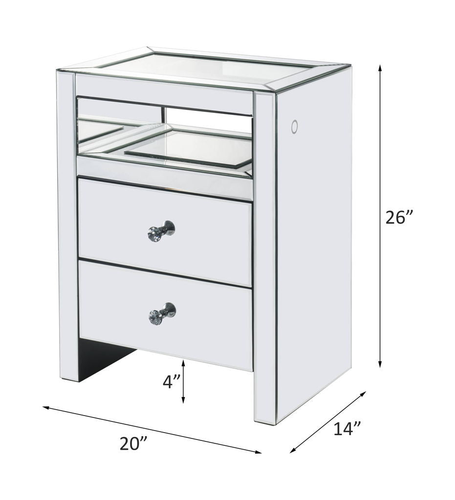 Dominic - Accent Table With LED - Mirrored