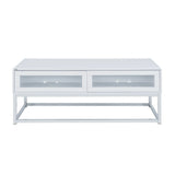 Chandra - Coffee Table With LED And Battery Pack - Glossy White