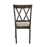 Claudia II - Side Chair (Set of 2) - Beige Fabric & Weathered Gray