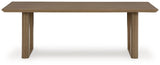 Serene Bay - Rectangular Dining Table With Umbrella Option - Dark Brown
