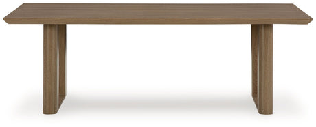 Serene Bay - Rectangular Dining Table With Umbrella Option - Dark Brown