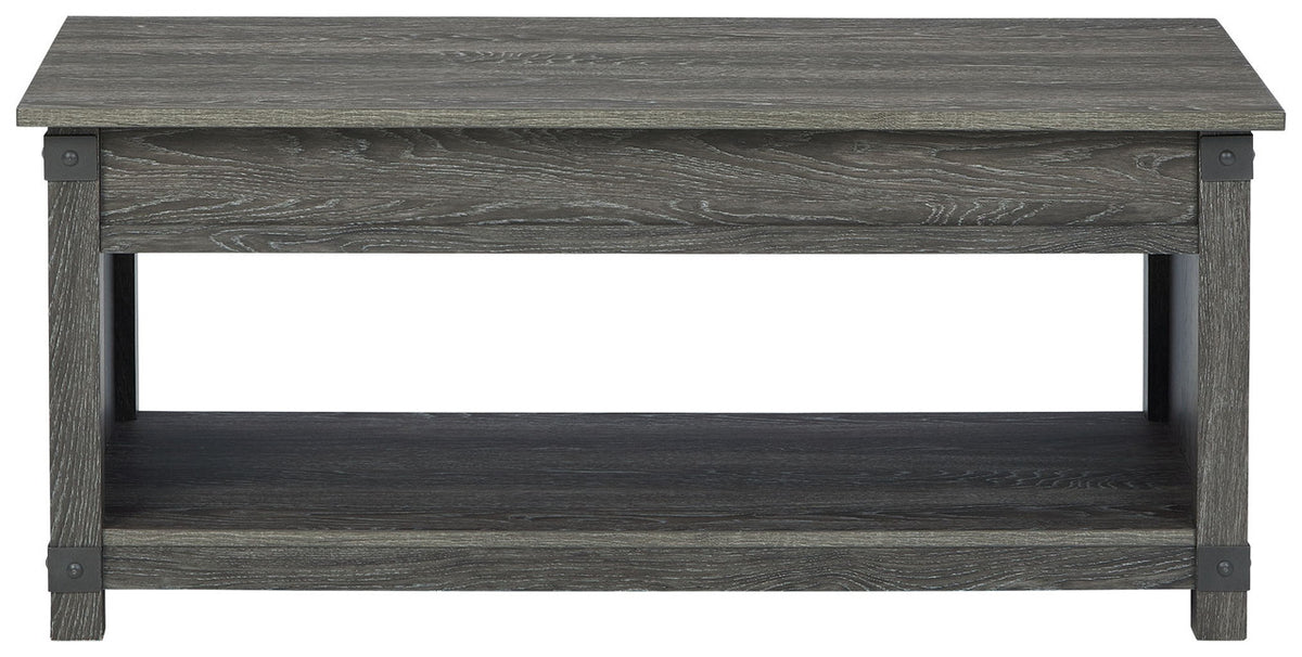 CALEB Gray 43" Wide Lift Top Coffee Table (RTA)