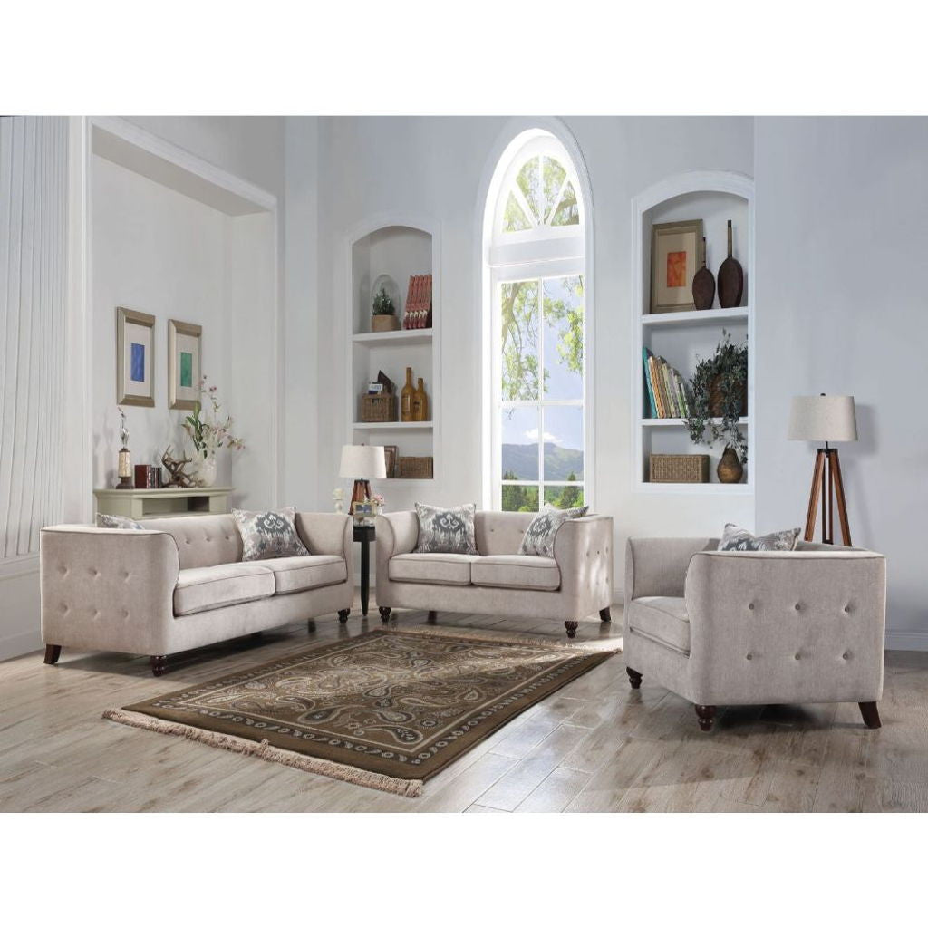 Cyndi - Chair With Pillow - Tan Velvet