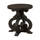 Stone - End Table With PU Base - Dark Walnut