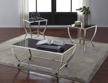 Cagney Metallic Chrome 3-PC End Tables