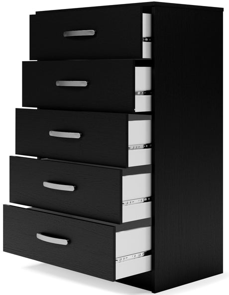 CASSIA Black 27" x 41" 5-Drawer Chest (RTA)