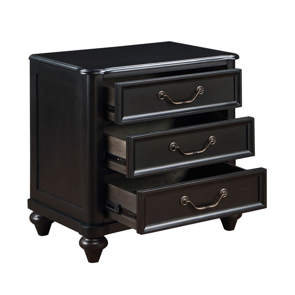 Herman - Nightstand - Charcoal Brown