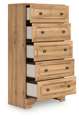 Aleaport - Five Drawer Chest - Warm Brown