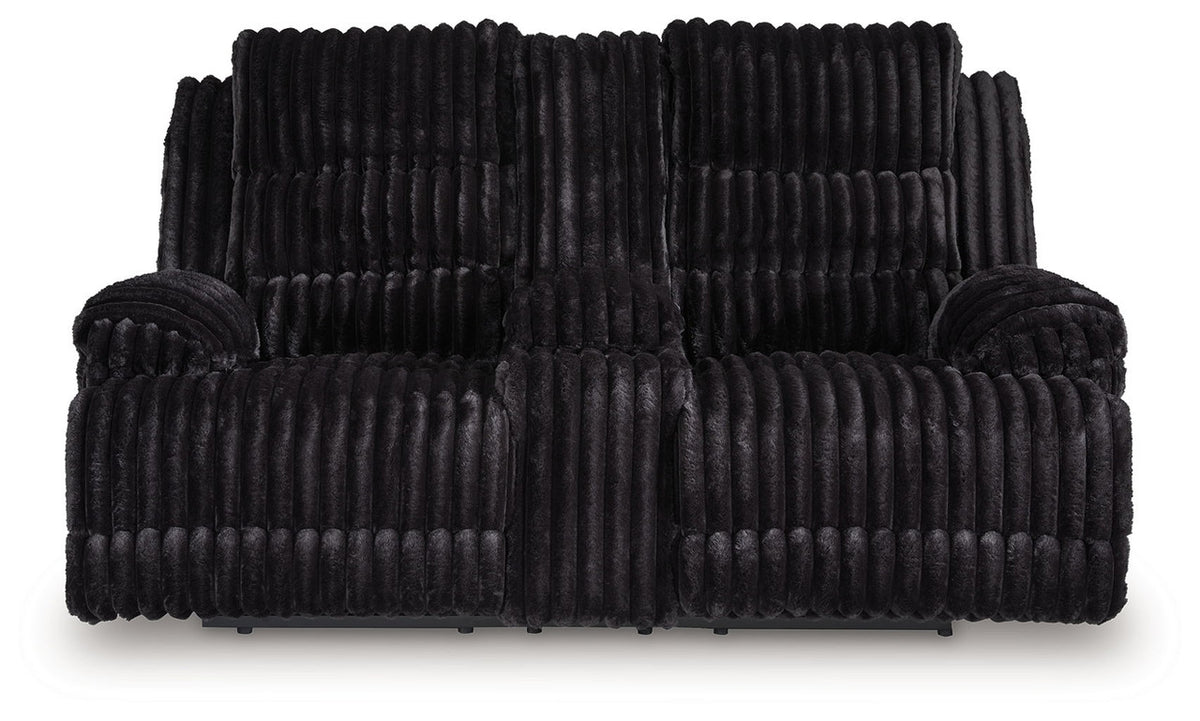 Rhine Falls - Double Reclining Power Loveseat With Console - Onyx