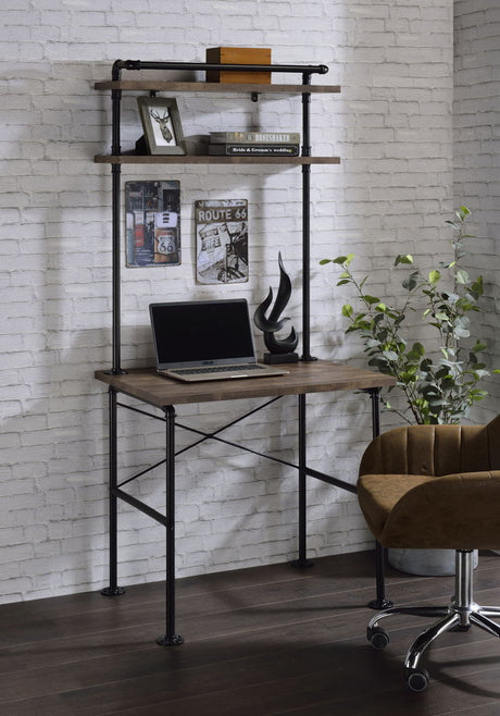 Ensata - Writing Desk - Rustic Oak & Black