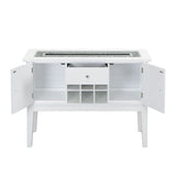 Elizaveta - Server - Faux Crystal Diamonds & White High Gloss