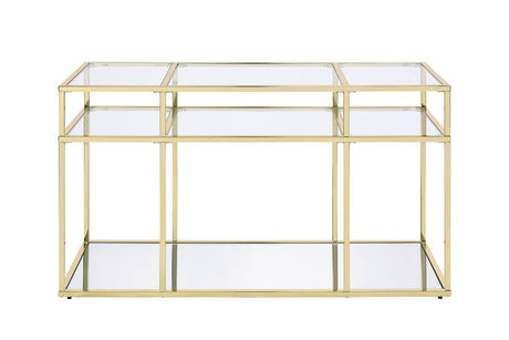 Uchenna - Sofa Table - Clear Glass & Gold