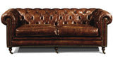 Christopher Brown Top Grain Leather Tufted Sofa