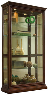 Lizeth Dark Brown Lighted Sliding Door Curio