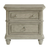 Whit-Ash - 2-Drawer Nightstand With USB - Light Gray
