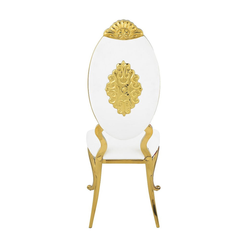 Fallon - Side Chair (Set of 2) - White Velvet & Mirrored Gold