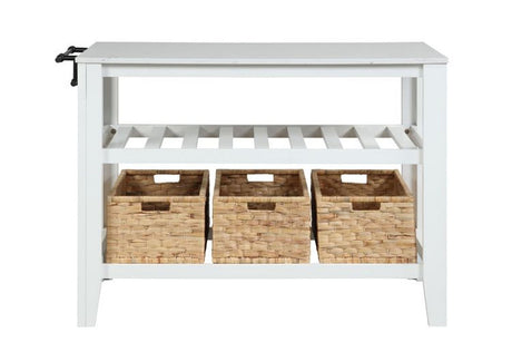 Sezye - Kitchen Island - Marble Top & White