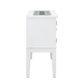 Elizaveta - Server - Faux Crystal Diamonds & White High Gloss