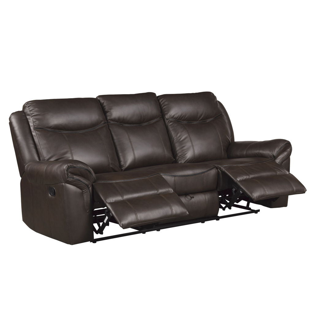 Aram - Double Reclining Sofa With Center Drop-Down Cup Holders, Receptacles, Hidden Drawer And USB Ports