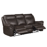 Aram - Double Reclining Sofa With Center Drop-Down Cup Holders, Receptacles, Hidden Drawer And USB Ports