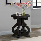 Stone - End Table With PU Base - Dark Walnut