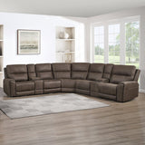 Gaia - 7 Piece P2 Power Sectional - Brown