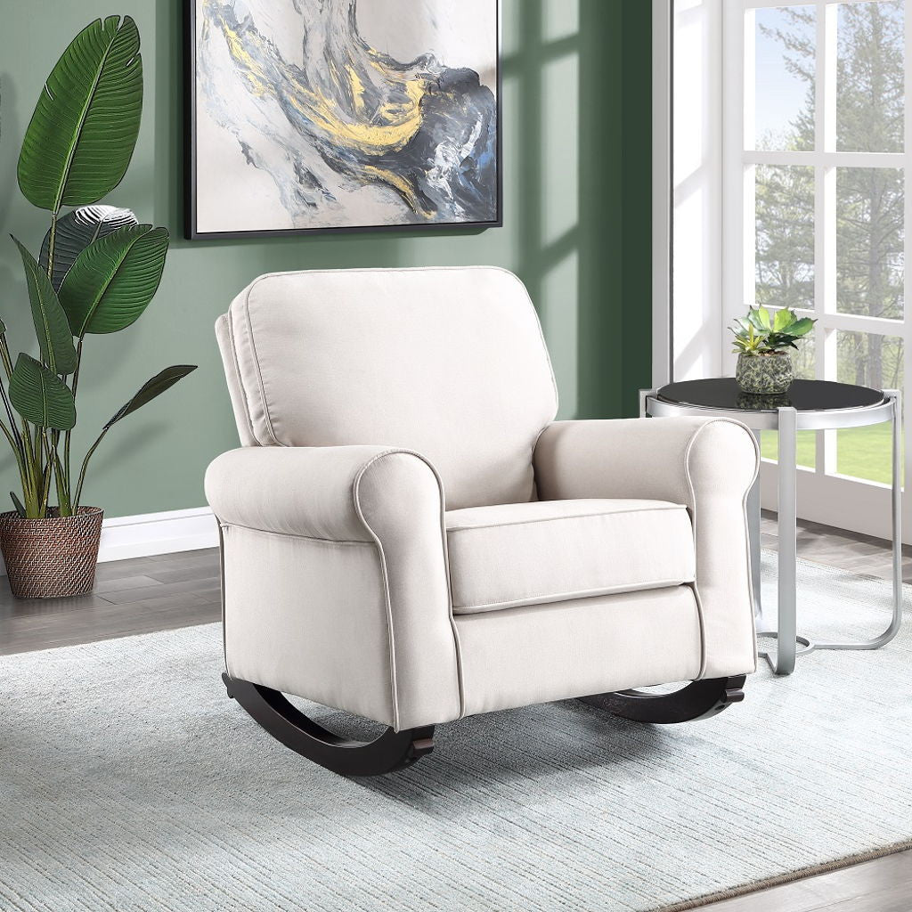 Elvin - Rocking Chair - Beige Fabric