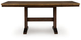 Rylandeen - Rectangular Dining Room Counter Height Extension Table - Light Brown / Dark Brown