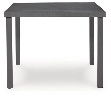 Rocky Creek - Square Dining Table With Umbrella Option - Gray