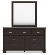Covetown - Dresser And Mirror - Dark Brown