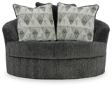 Biddeford - Oversized Swivel Accent Chair - Shadow