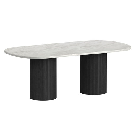 Sylvie - Oval Dining Table With Faux Marble Top