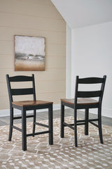 Valebeck - Barstool (Set of 2) - Black / Brown