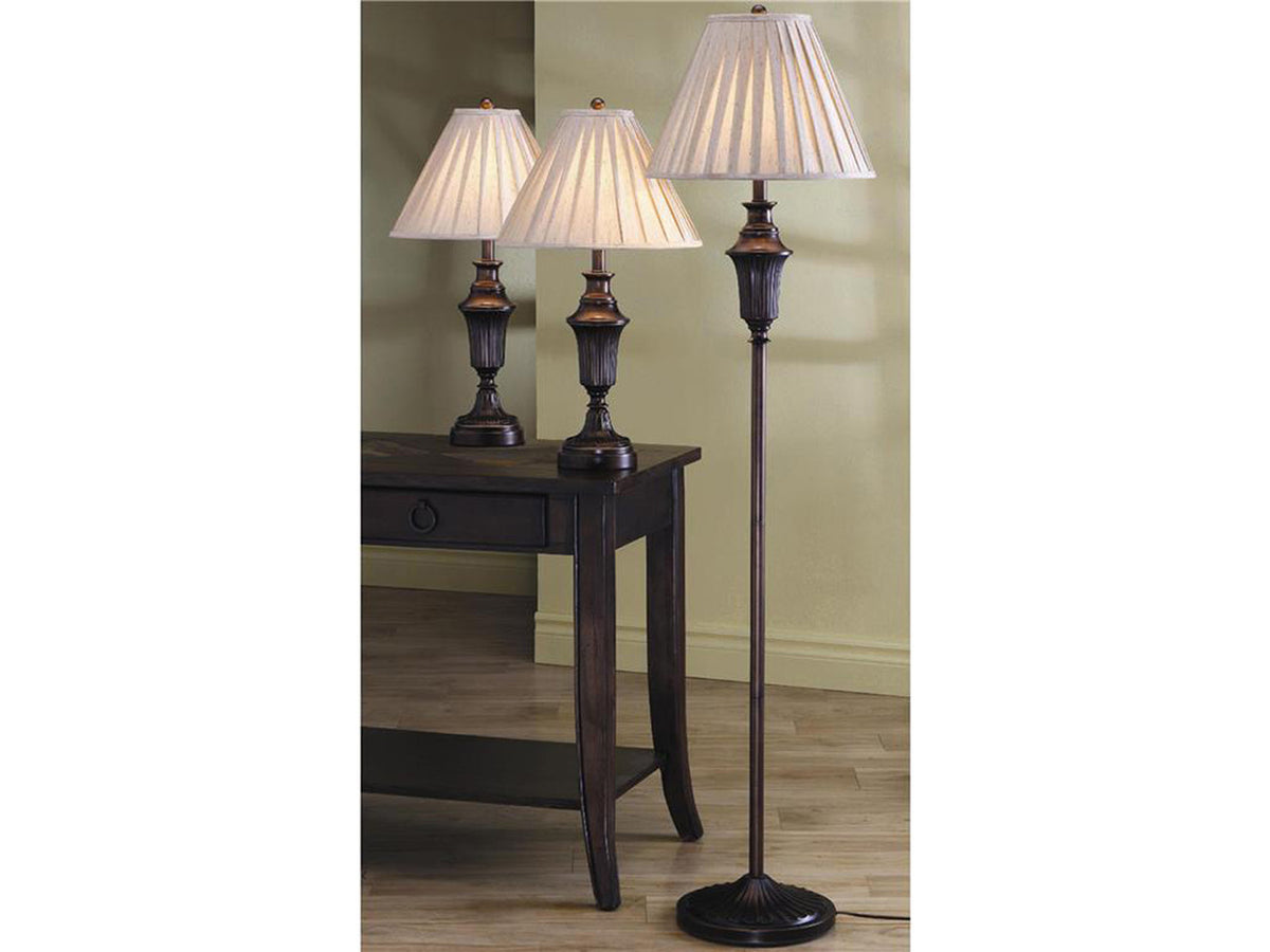 Dark Brown 3-PC Lamp Set