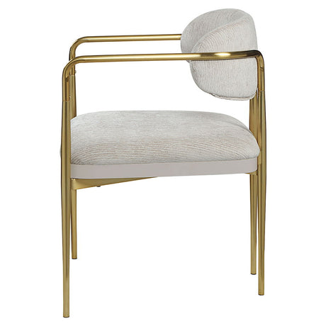 Zayn - Arm Chair (Set of 2) - Beige Chenille & Gold
