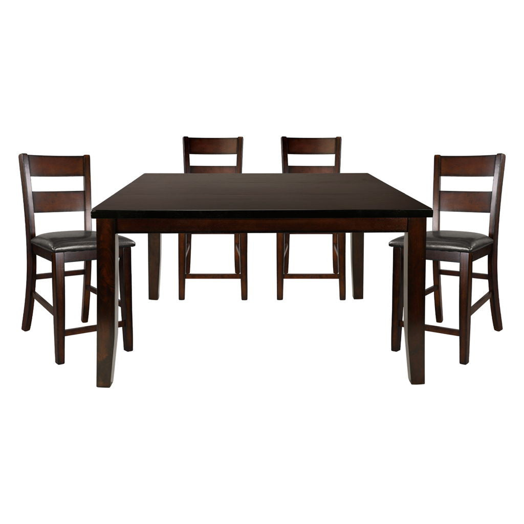 Mantello - 5 Piece Set (Counter Height Table & 4 Chairs) - Cherry