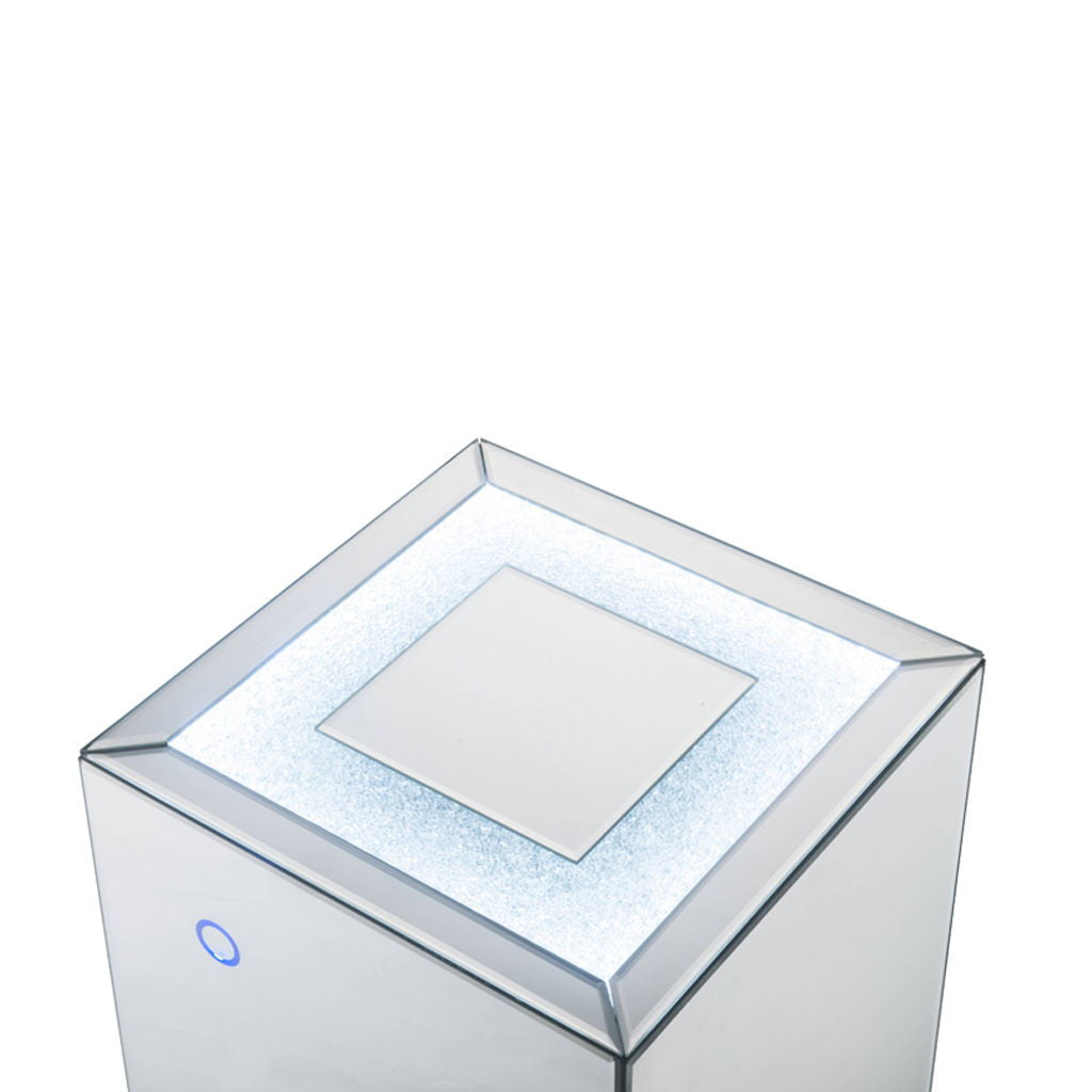 Nowles - Accent Table With LED - Faux Stones