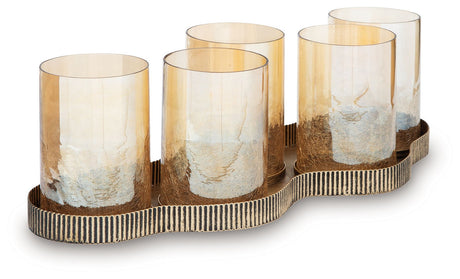 Evereton - Candle Holder - Antique Gold Finish