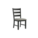 Martin - Dining Side Chair With Gray Fabric (Set of 2) - Black Finish