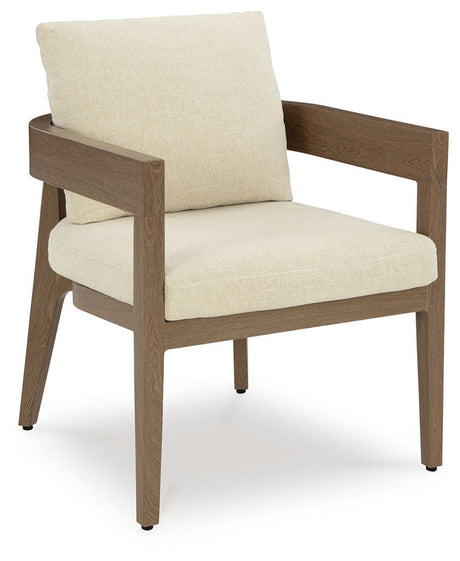 Serene Bay - Arm Chair With Cushion (Set of 2) - Dark Brown / White