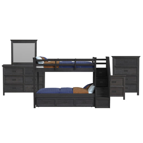 Hampton Kids - Bunk With Staircase And Trundle Bedroom Set
