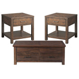 Jax - 3 Piece Occasional Table Set (Lift Top Coffee & Two End Tables) - Cherry