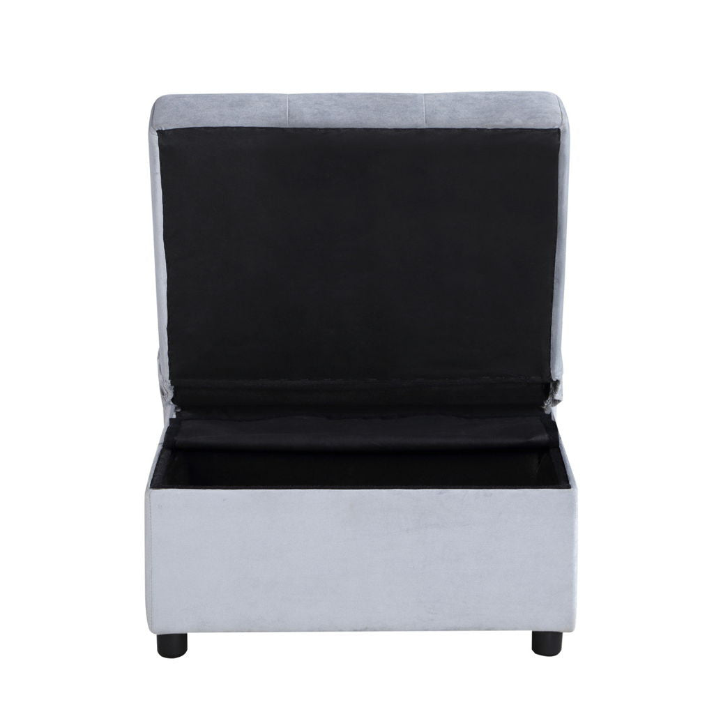 Garrell - Lift Top Storage Bench With Pull-Out Bed - Gray
