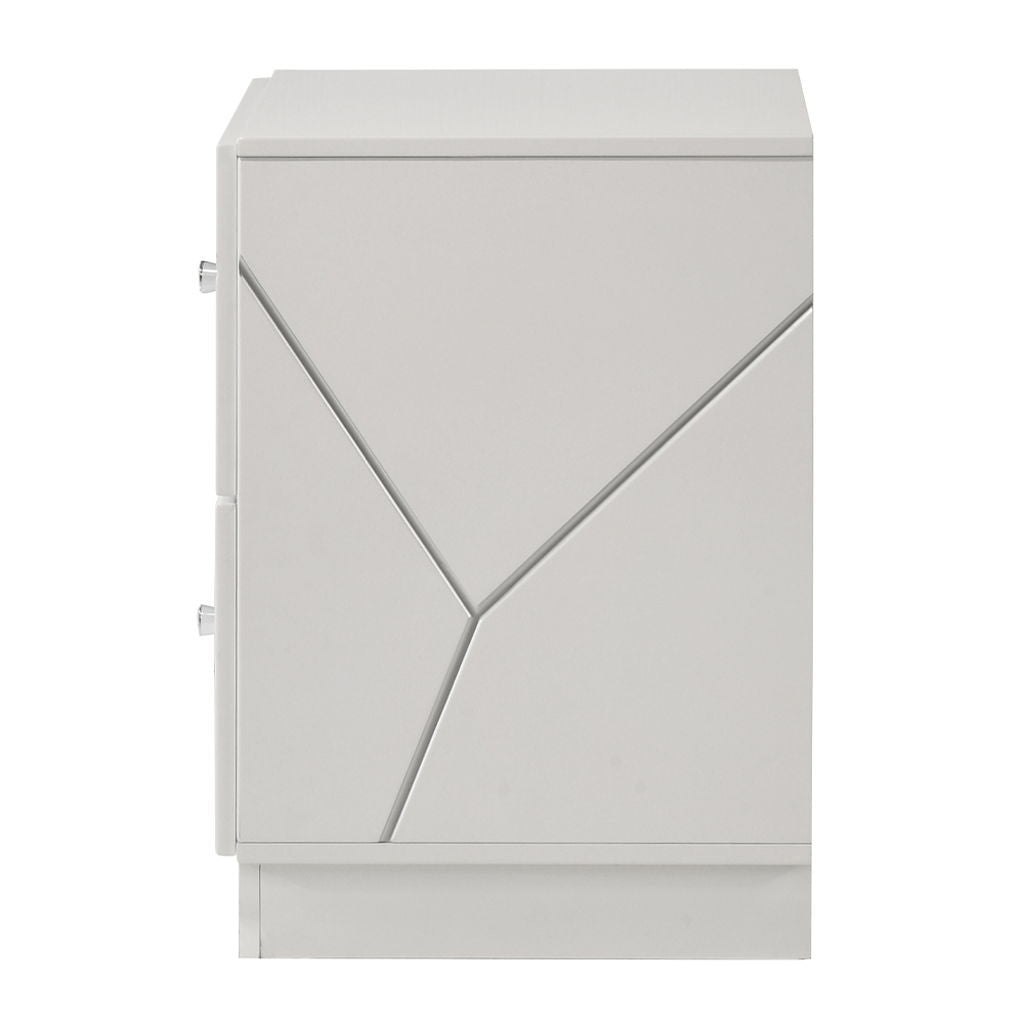 Esther - Nightstand - White / Silver