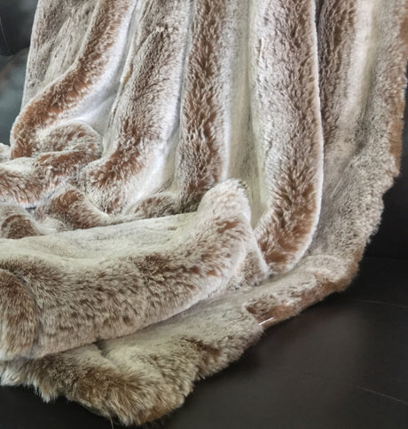GAREN Light Brown Shaggy 50" X 60" Throw